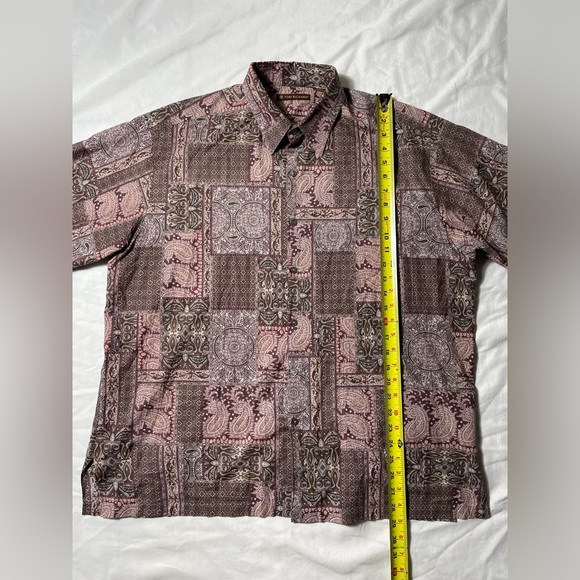 Tori Richard Hawaiian Floral Paisley button down short sleeve shirt men’s Sz L - Picture 4 of 5